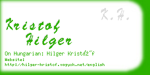 kristof hilger business card